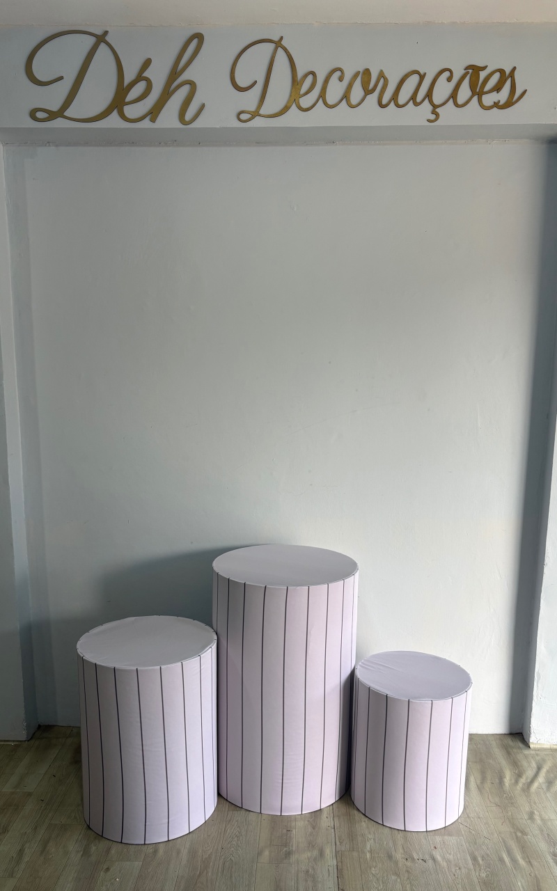 Trio Capa Cilindro Listras - Déh Decorações 