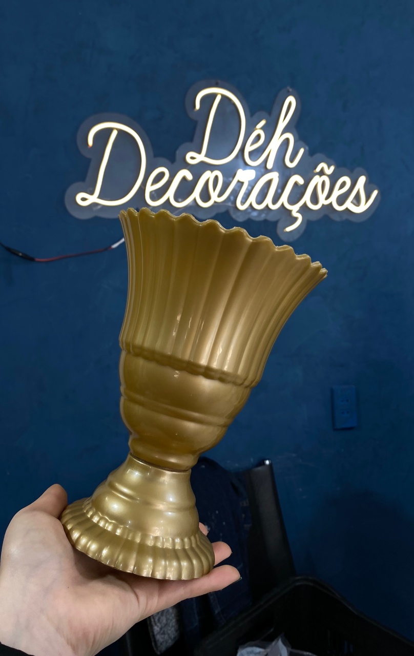 Vaso Dourado 3 - Déh Decorações 