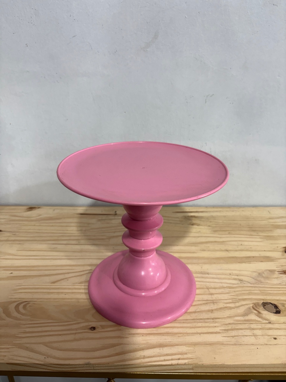 Bandeja Rosa Redonda Alta - Déh Decorações 