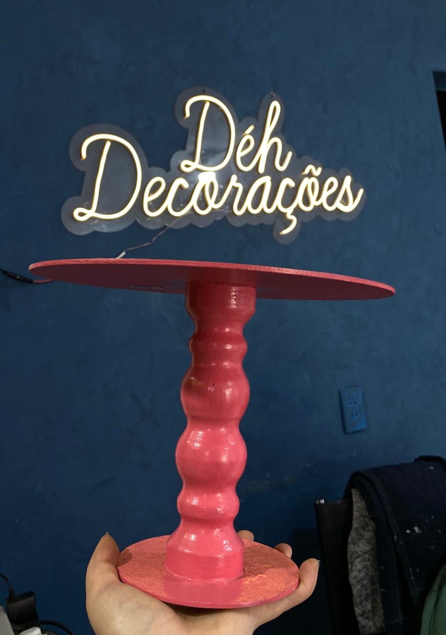 Bandeja Rosa Alta M Mdf - Déh Decorações 