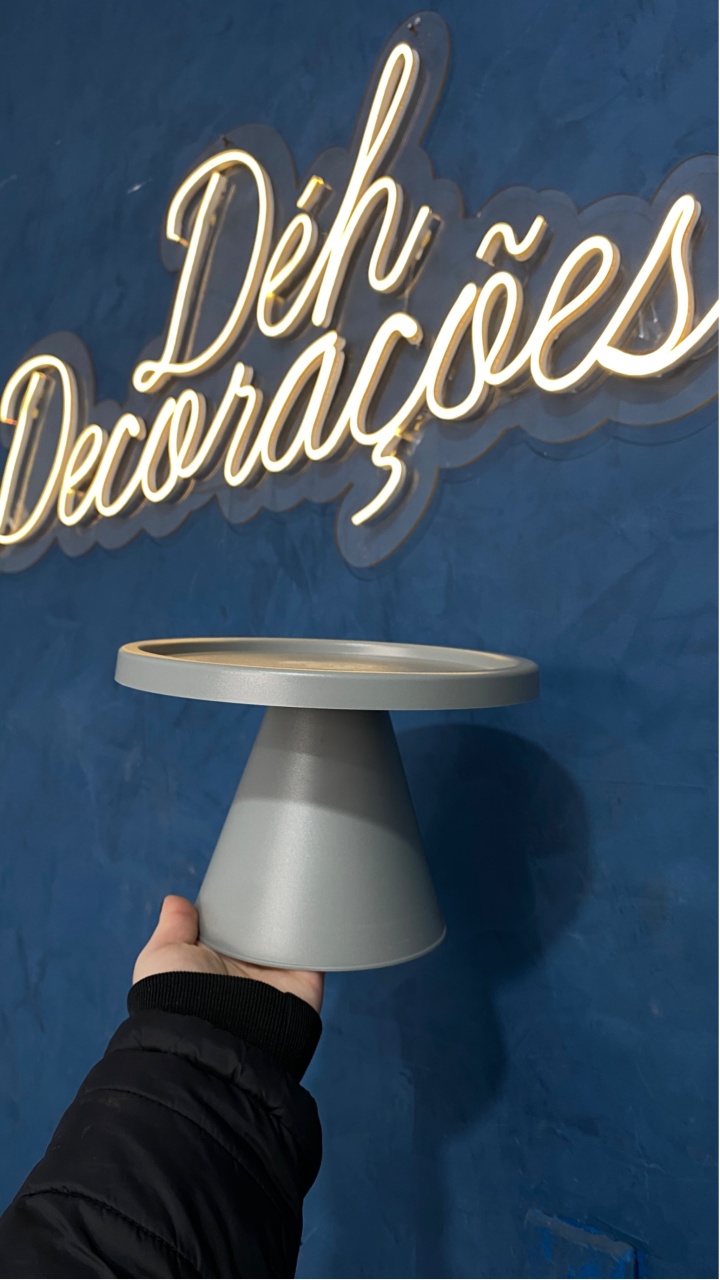 Bandeja Cinza Cone - Déh Decorações 