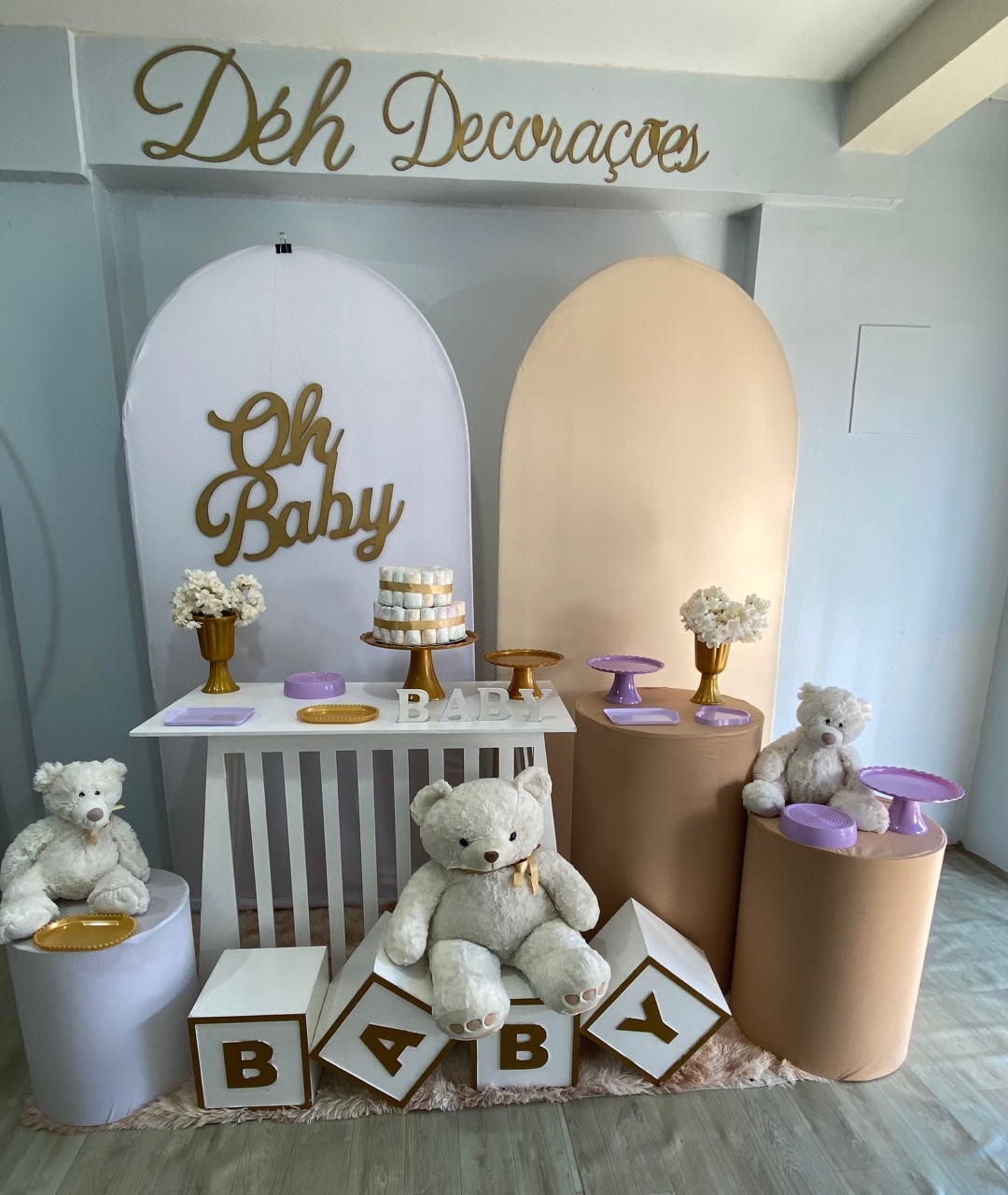 Chá de Bebê Lilás (Kit 4) - Déh Decorações 