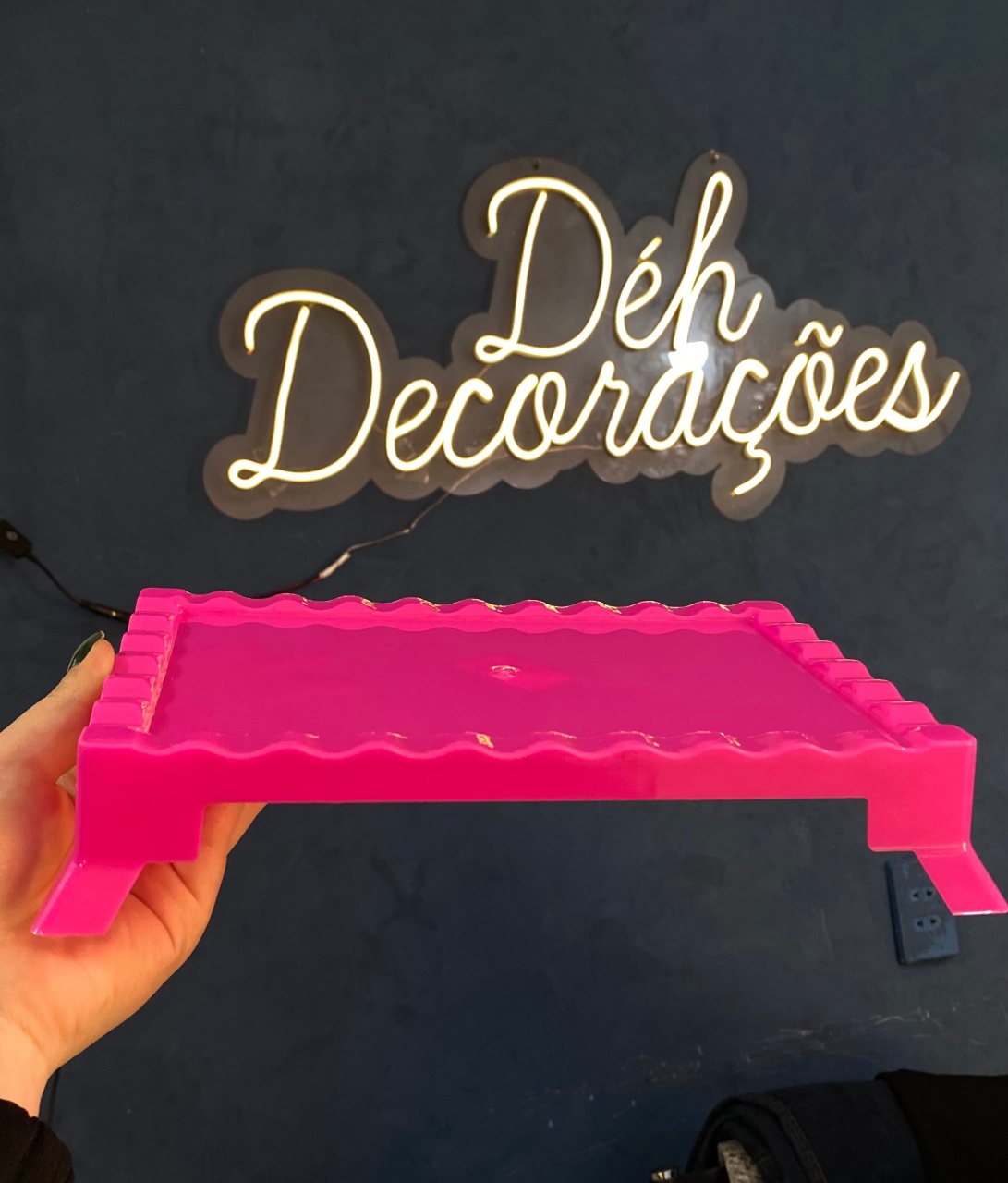 Bandeja Rosa Pink Retangular - Déh Decorações 
