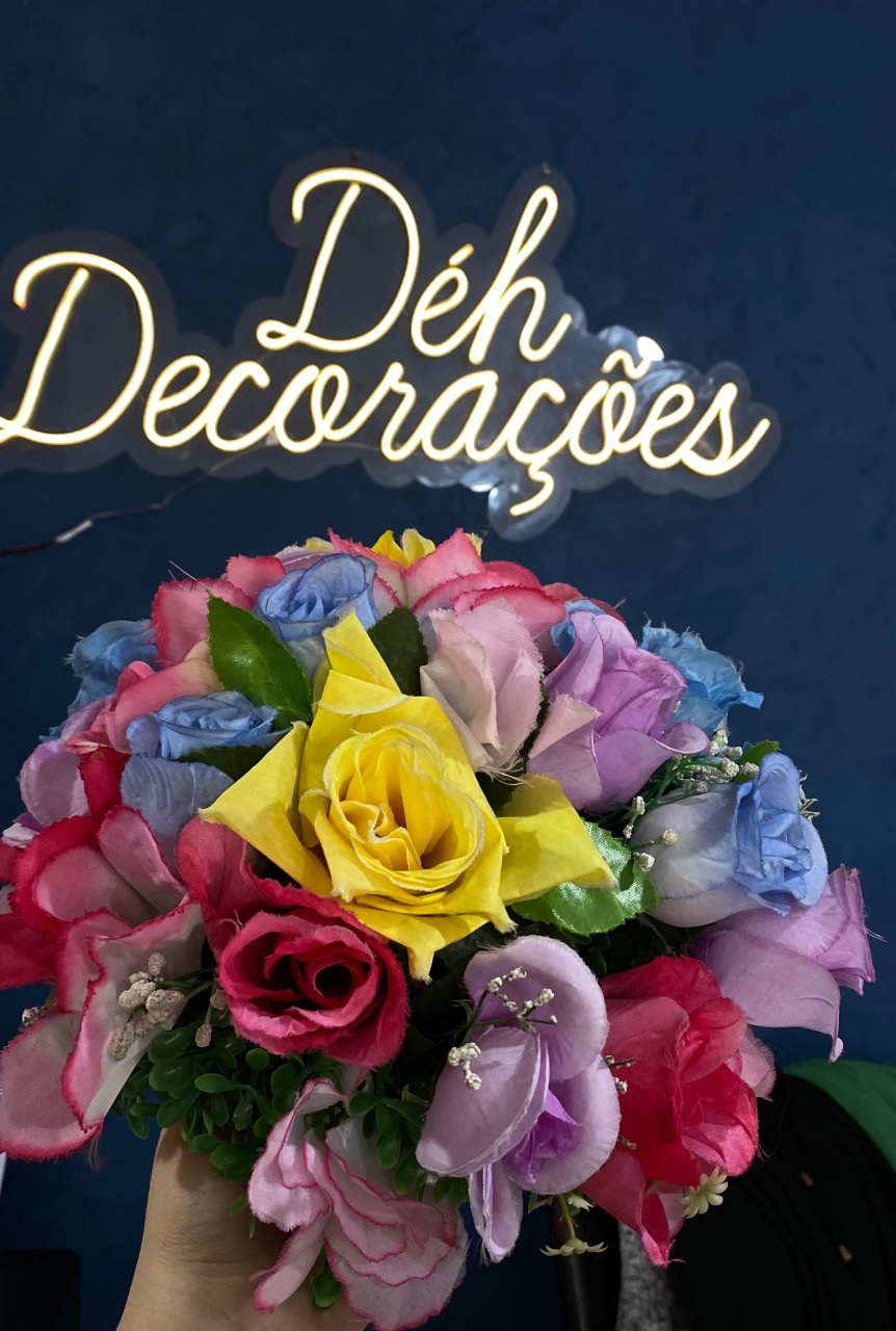 Arranjo de Flor Colorida - Déh Decorações 