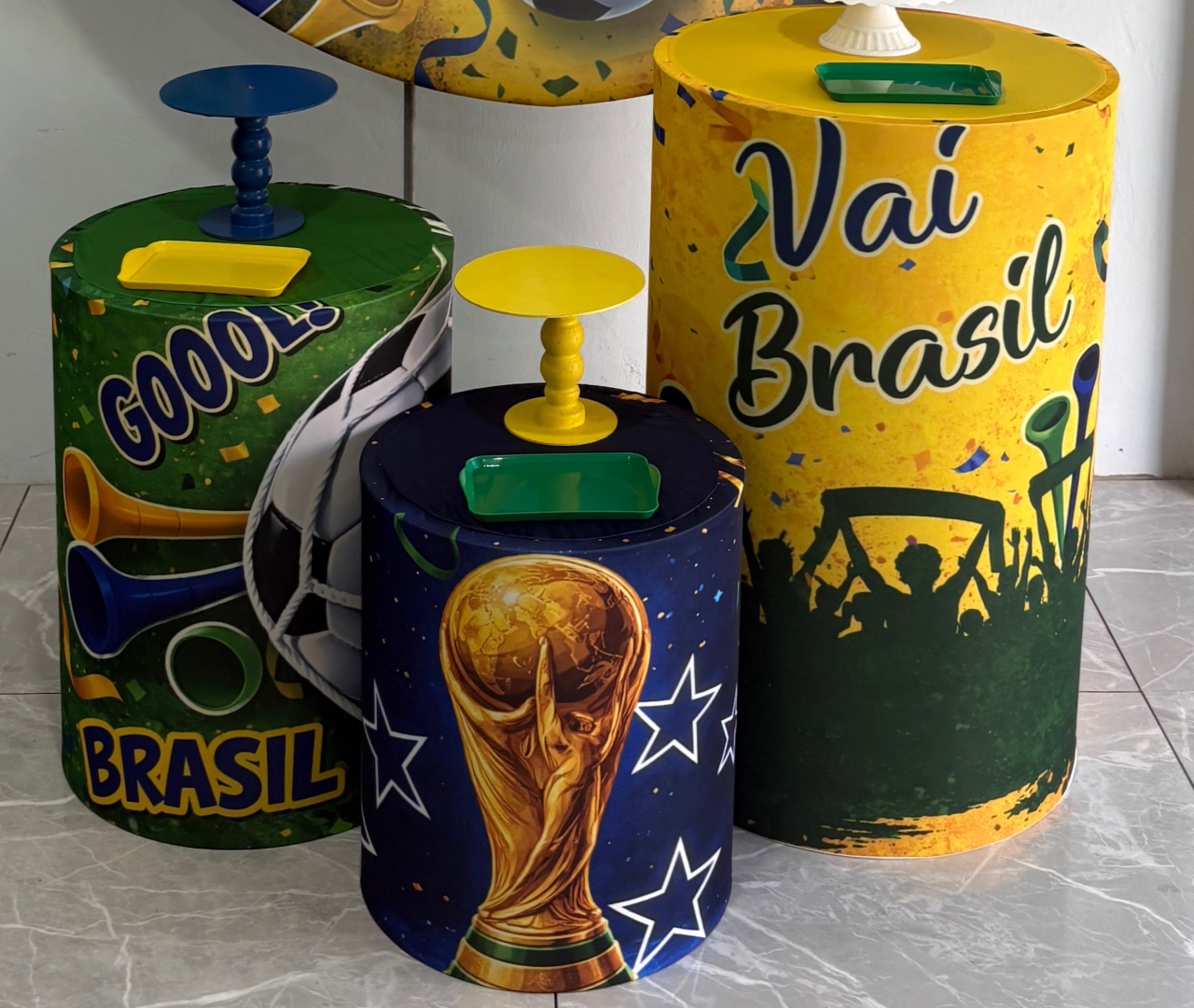 Capa Trio de Cilindro Copa - Vai Brasil - Déh Decorações 