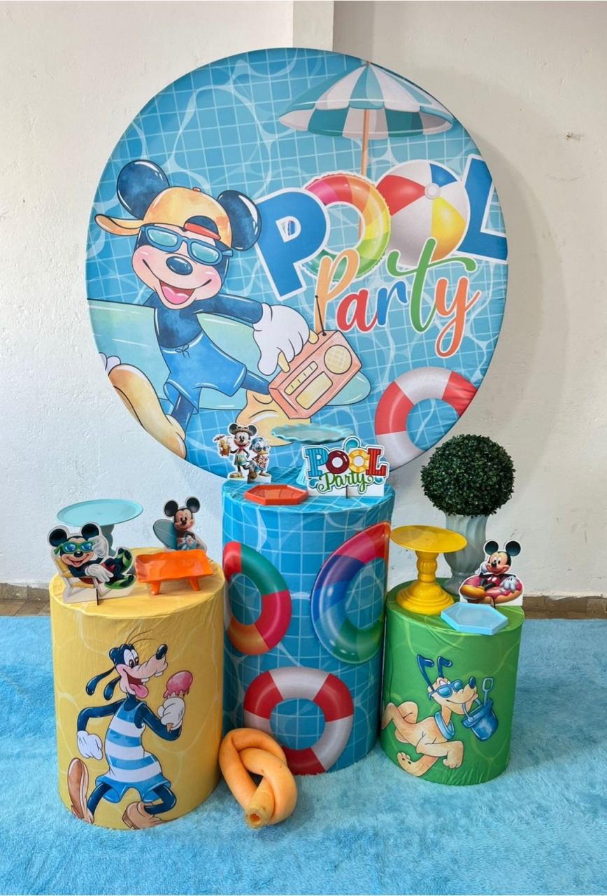 Alugue Decoração Tema Mickey Pool Party (Modelo 1)  - BGI FESTAS