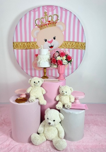 Alugue Decoração Tema Chá de Bebe Ursinha Rosa ( Modelo 1)  - BGI FESTAS