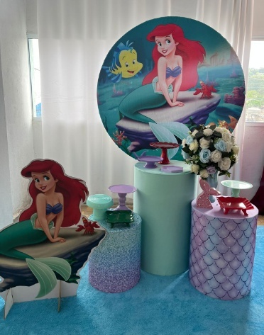 Alugue Decoração Tema Gata Ariel  ( Modelo 1 )     - BGI FESTAS