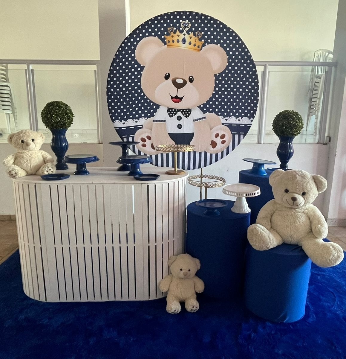 Alugue Decoração Tema Chá de Bebe Menino Aul Escuro  ( Modelo 2)    - BGI FESTAS