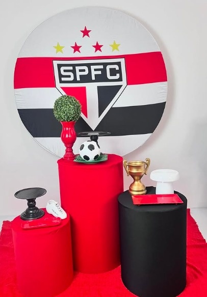 Alugue Decoração Tema Para Festa São Paulo Tecido (Modelo 1)    - BGI FESTAS
