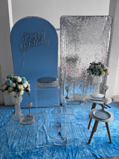 Alugue Decoração Tema 15 Anos Azul ( Modelo 4)  - BGI FESTAS