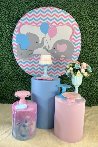 Alugue Decoração Tema Chá Revelação Elefantinho( Modelo 2 )      - BGI FESTAS