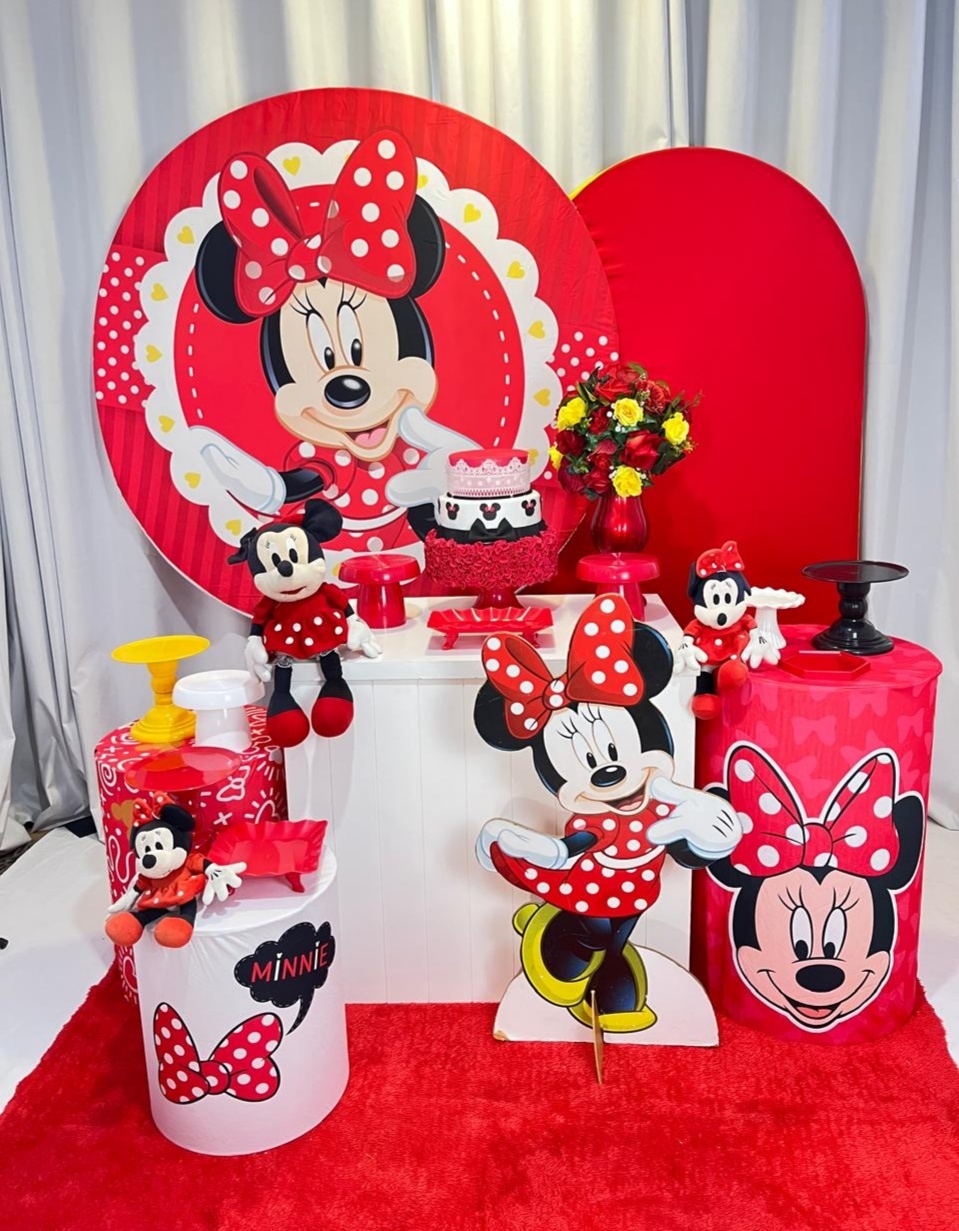 Alugue Decoração Tema Minnie Mousse Vermelha ( Modelo 2) - BGI FESTAS
