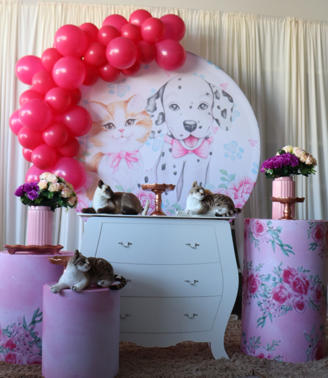 Tema Gato E Cachorro  - belas festa 