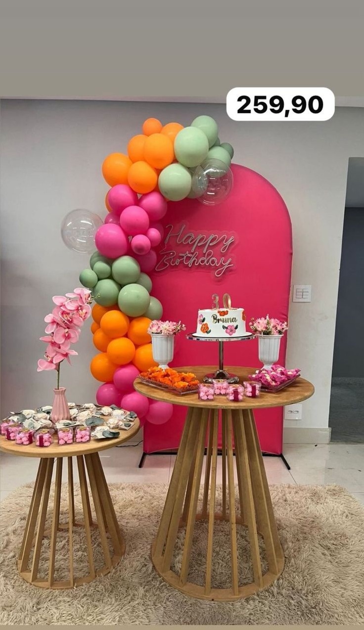 Kit P Romano Rosa Happy Com Balão - labeladecor