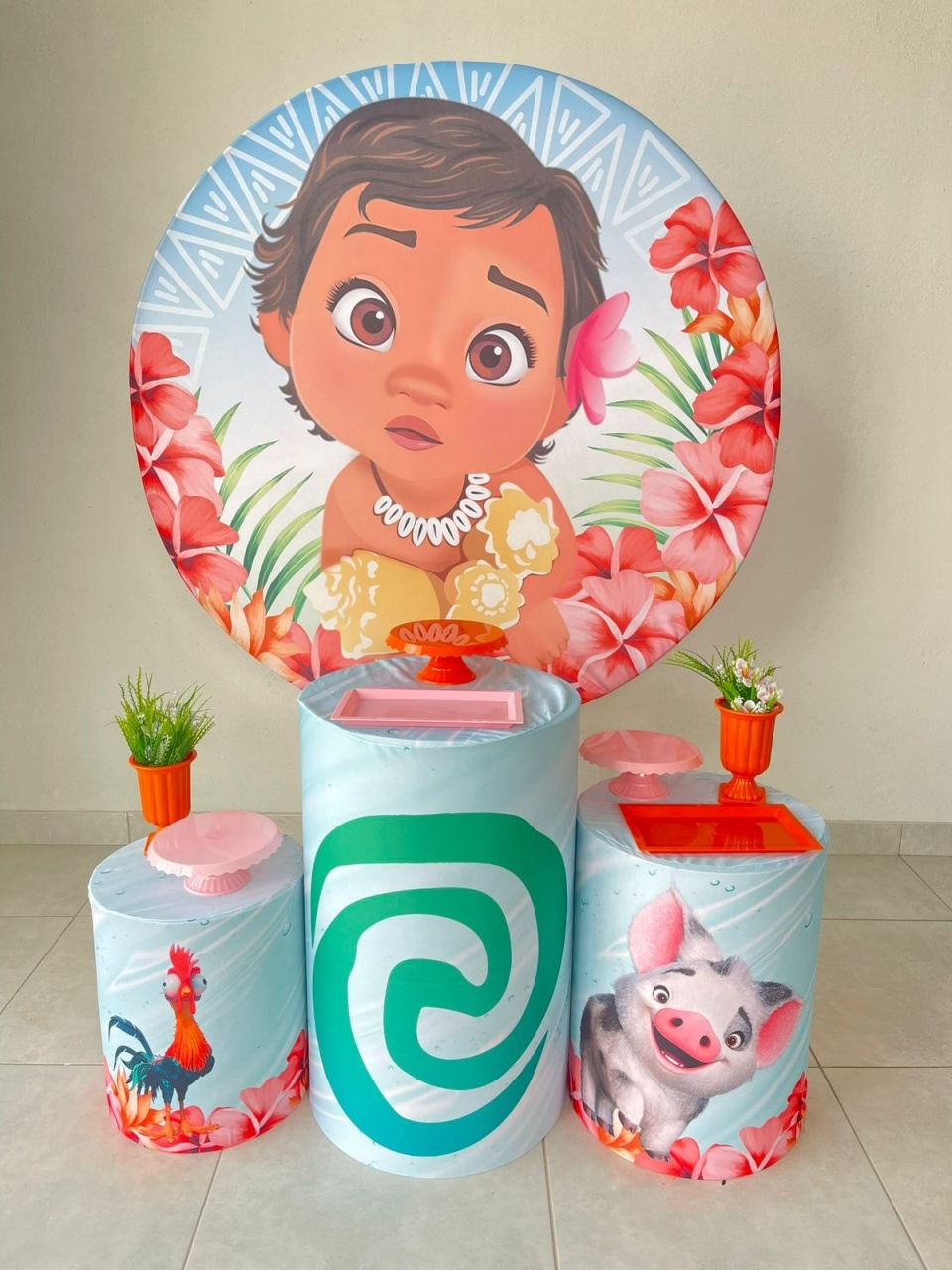 Kit P Moana Baby  Com Balão - labeladecor