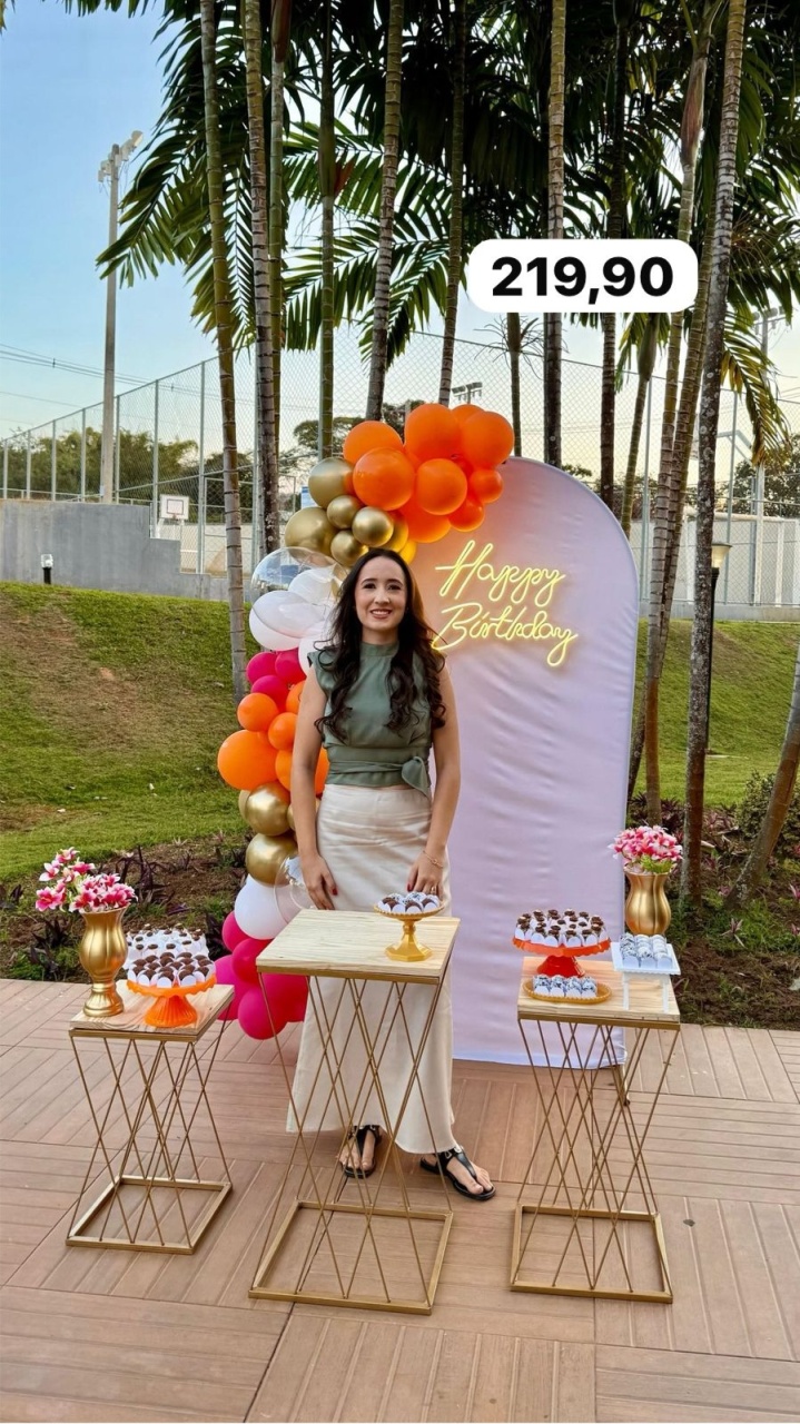 Kit P Romano Branco + Led Happy Com Balão - labeladecor