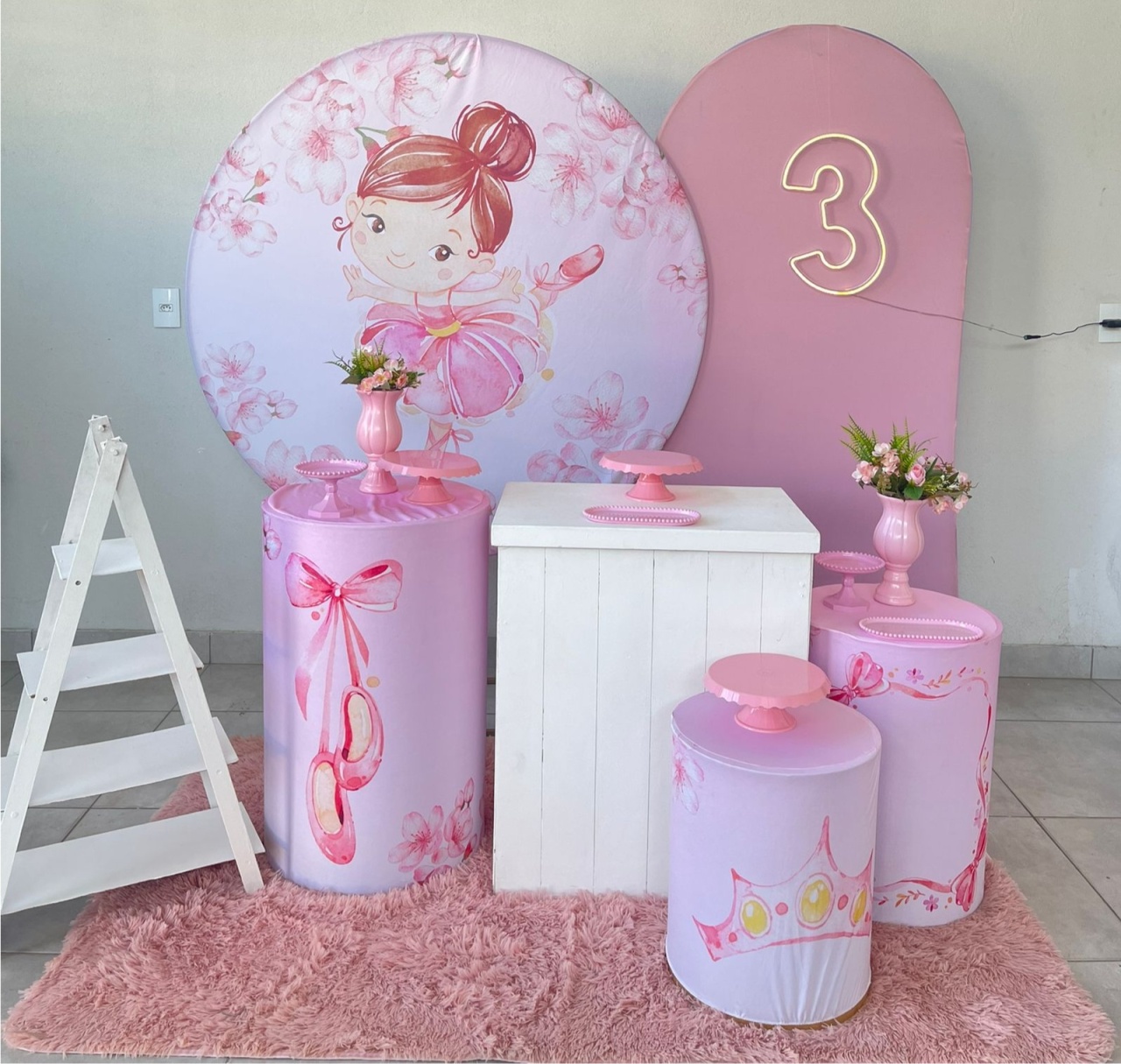 Kit Gg Bailarina Rosa Com Balão - labeladecor