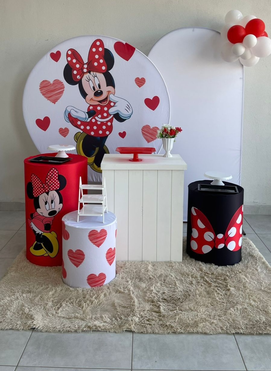 Kit G Minnie Coração Com Balão - labeladecor