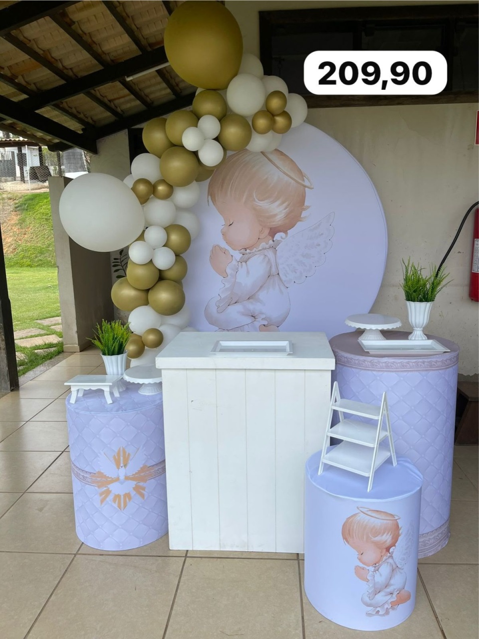 Kit M Batizado Anjinho Com Balão - labeladecor