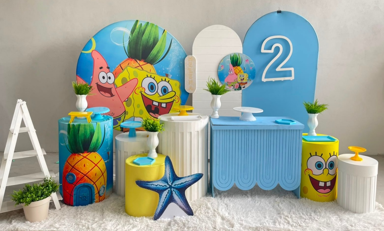 Kit G1 Bob Esponja Com Balão - labeladecor