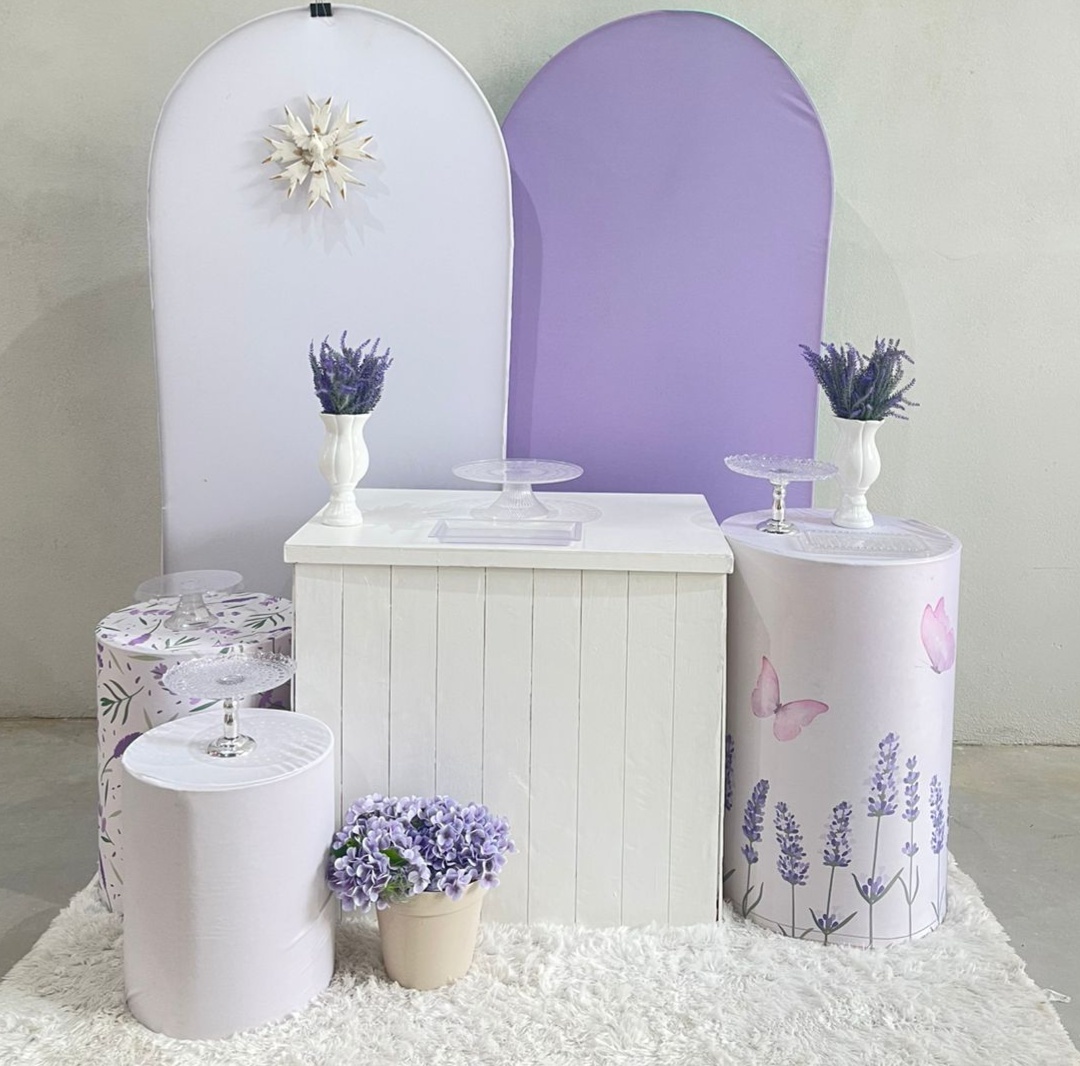 Kit G Batizado Lavanda Com Balão - labeladecor