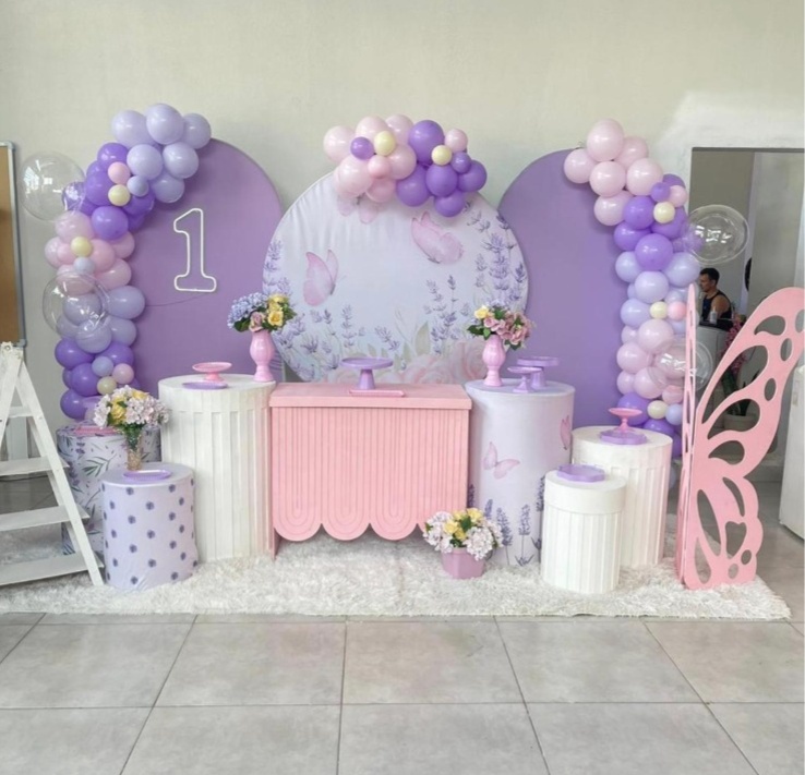 Kit G1 Borboleta Lilás Com Balão - labeladecor