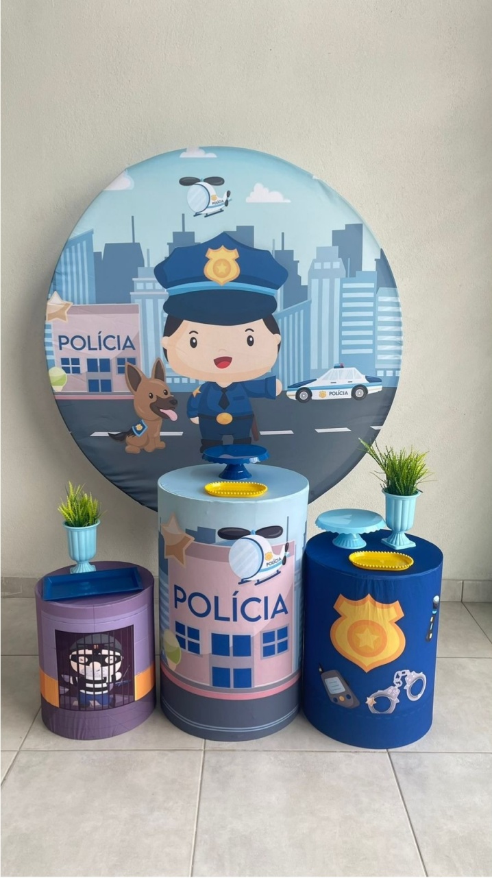 Kit P Policia Com Balão - labeladecor
