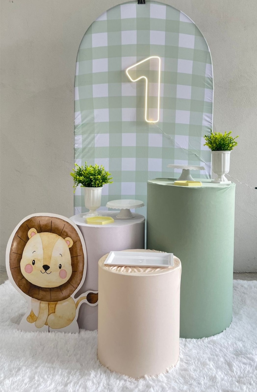 Kit P Romano Xadrez Verde Com Balão - labeladecor