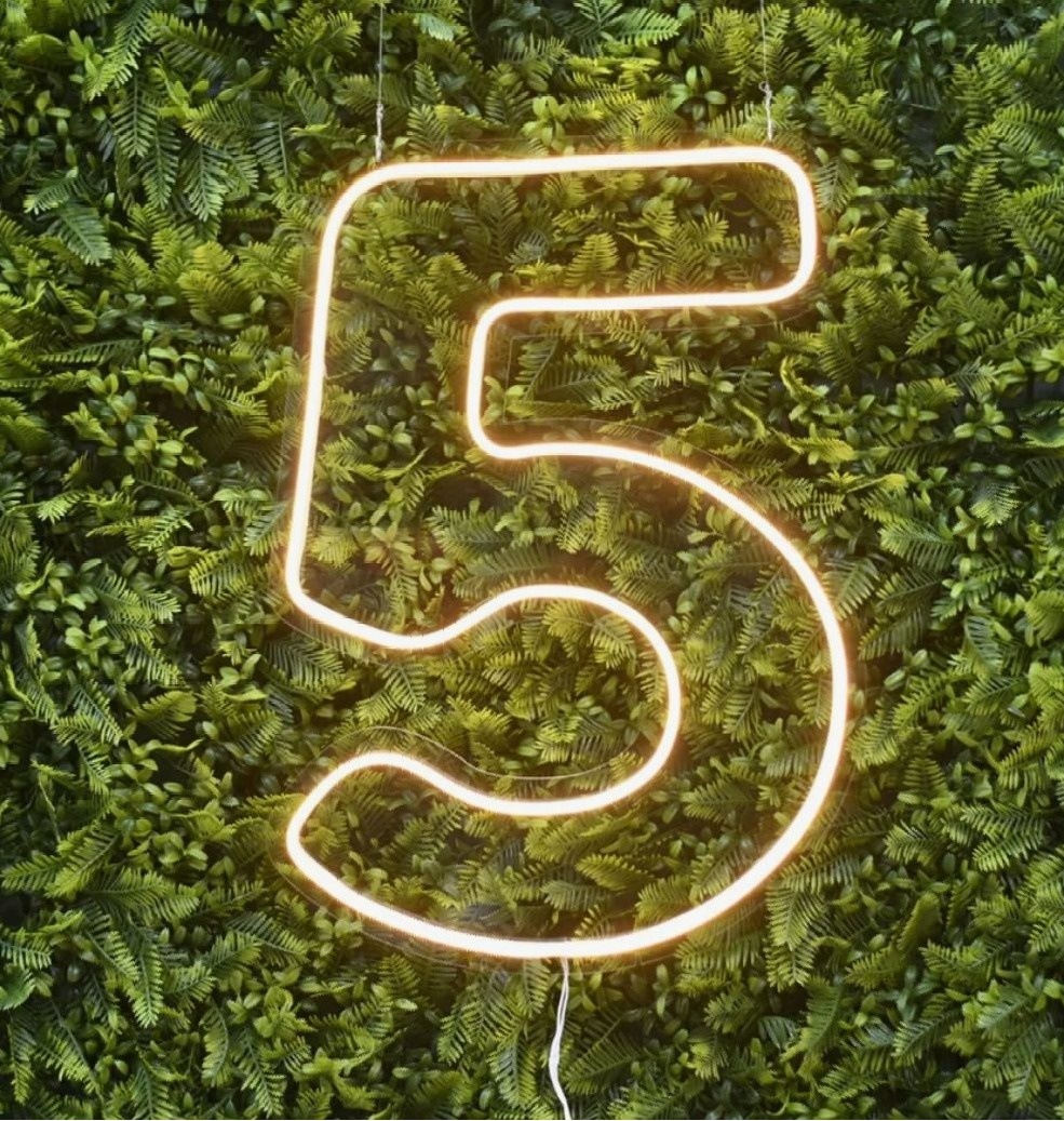 ✨ Led Número 5 - labeladecor