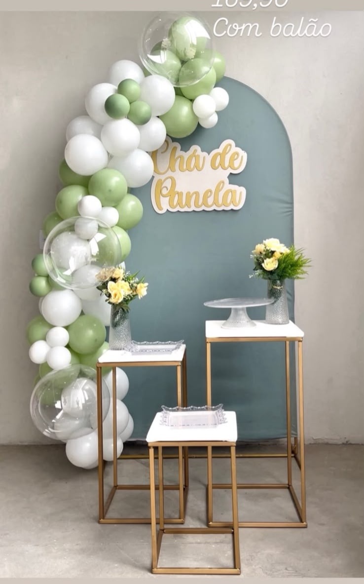 Kit P Romano Verde Chá de Panela Com Balão - labeladecor