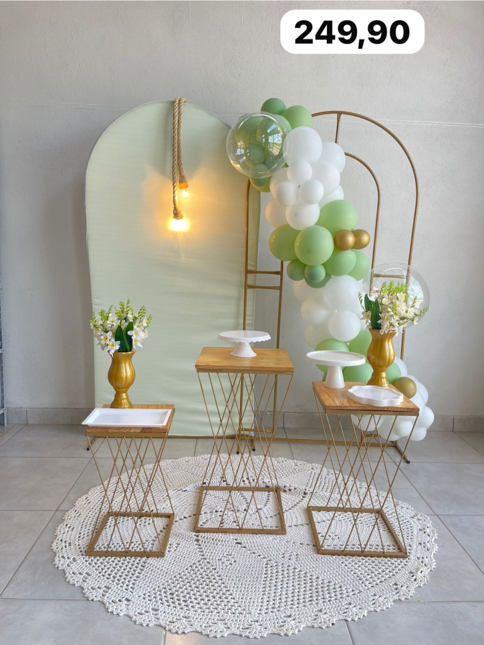 Kit G Romano Vasado Verde Com Balão - labeladecor