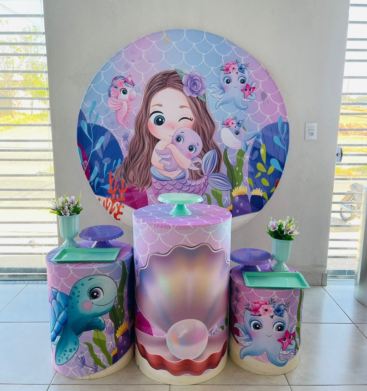 Kit P Sereia Baby Com Balão - labeladecor