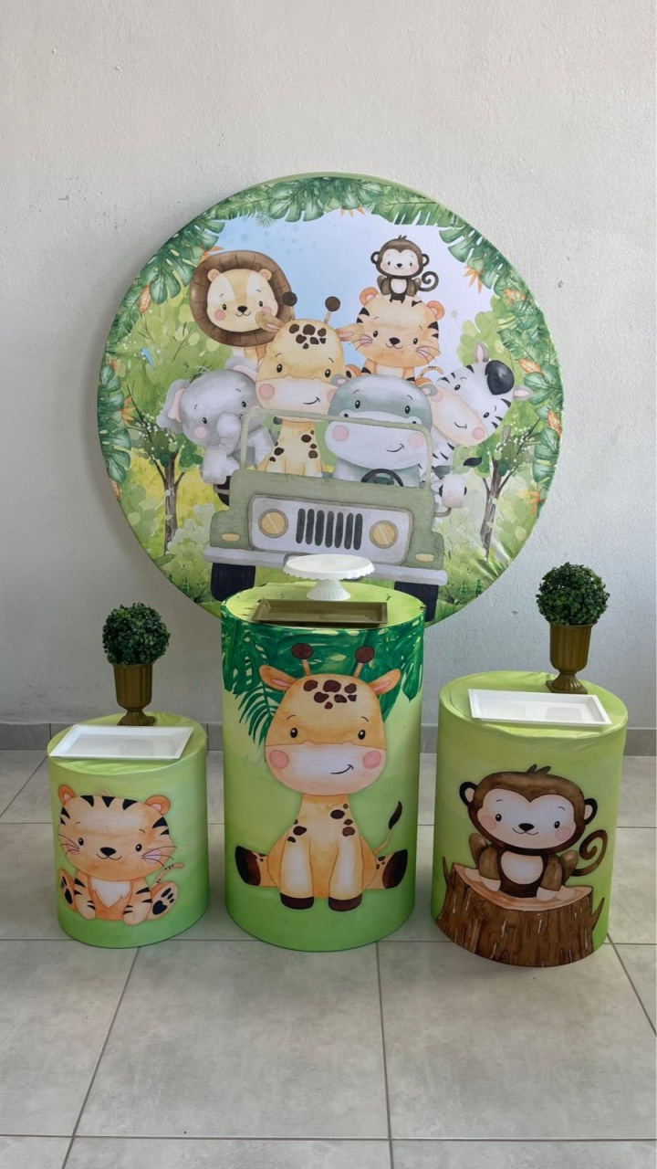 Kit P Safari  Com Balão  - labeladecor
