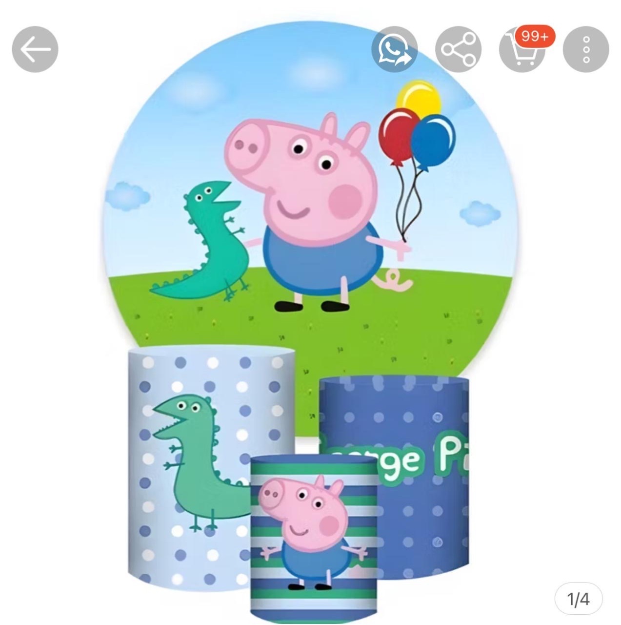 Kit P George Pig Com Balão - labeladecor