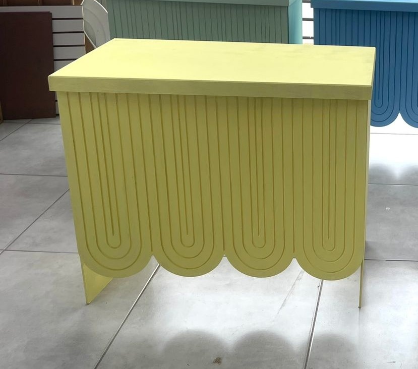 Mesa Mdf Arco Iris Amarela - labeladecor
