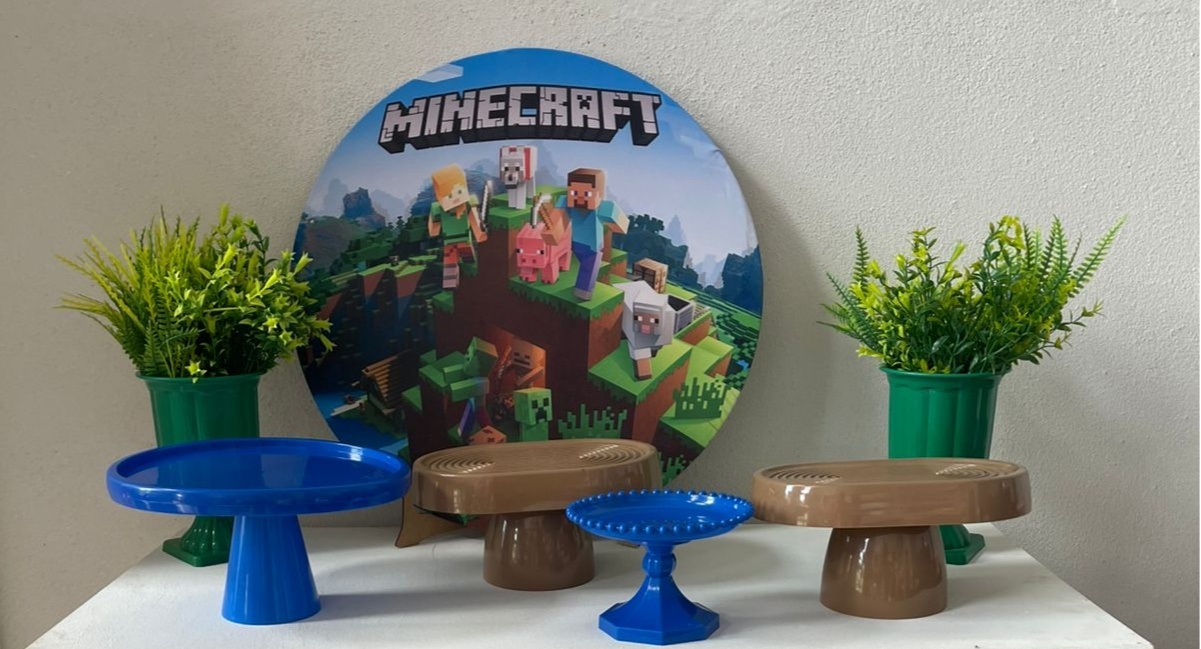 Kit Mesa Minecraft Sem A Mesa Com Balão - labeladecor