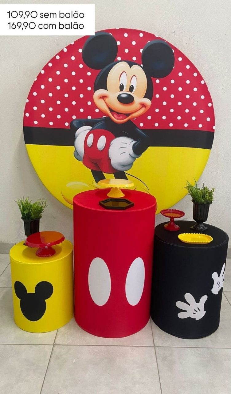 Kit P Mickey Mouse Com Balão - labeladecor