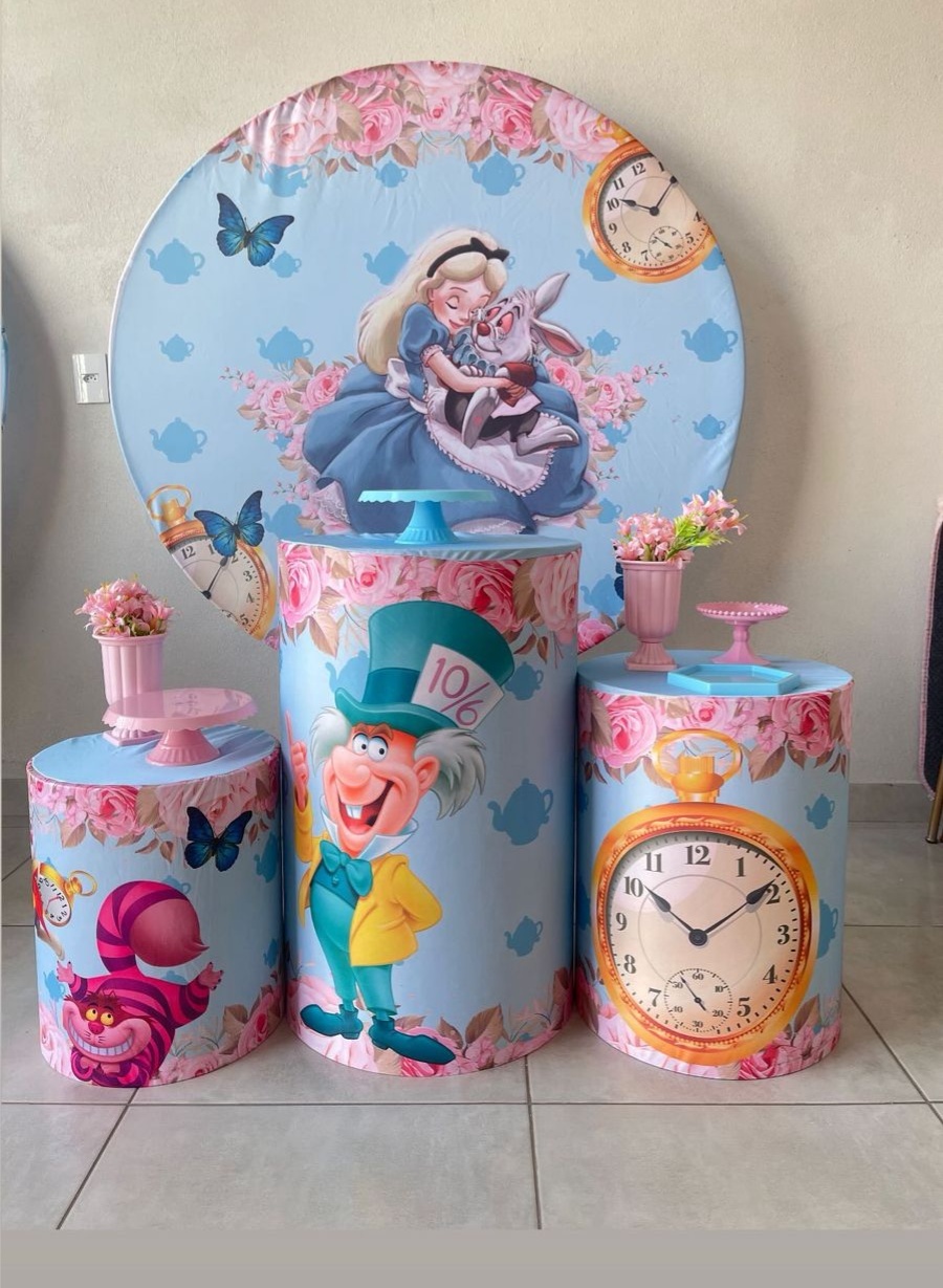 Kit P Alice No País das Maravilhas Com Balão - labeladecor