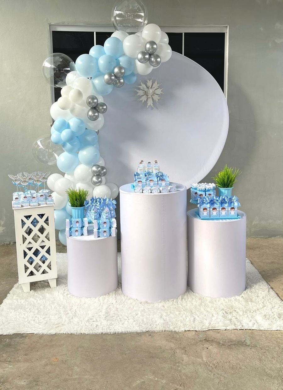 Kit Batizado Fundo Branco Com Balão - labeladecor