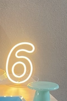 Led Número 6 Pequeno - labeladecor