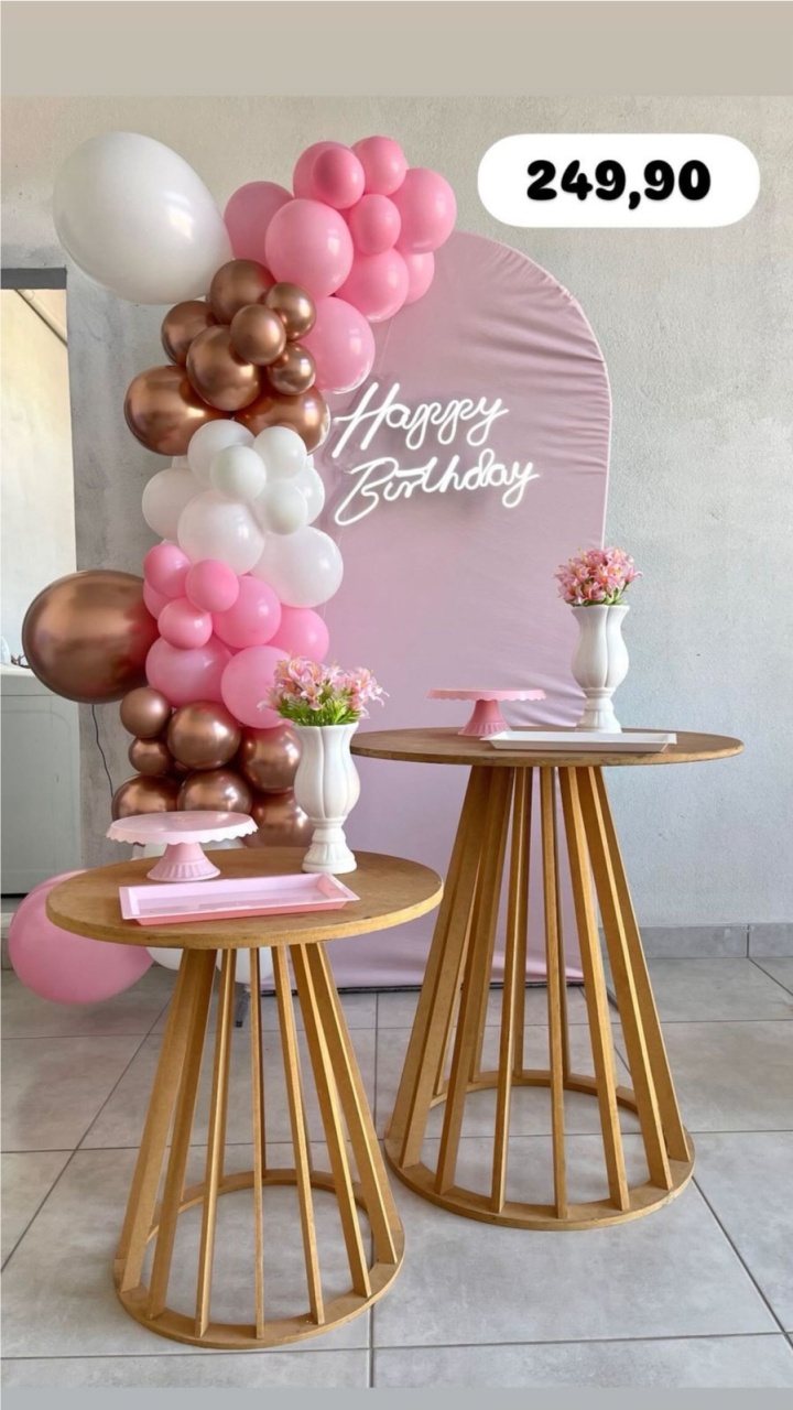 Kit P Romano Rosa + Led Com Balão - labeladecor