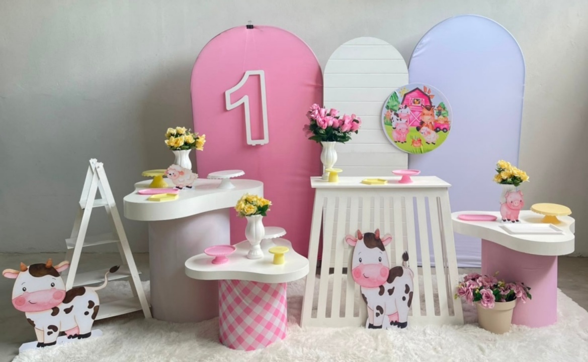 Kit Premium Fazendinha Feminino Com Balão - labeladecor