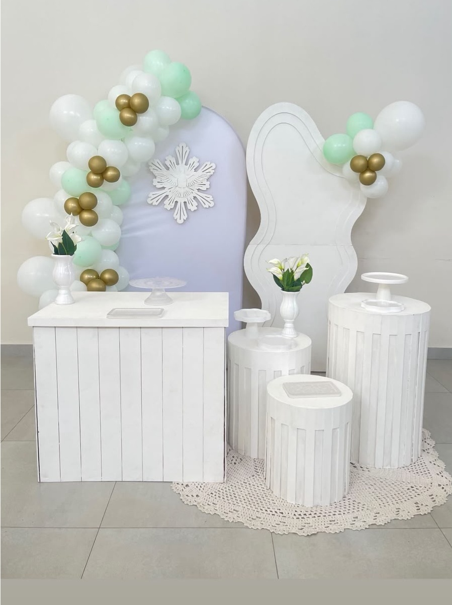Kit Gg Batizado Espírito Santo Branco Com Balão - labeladecor