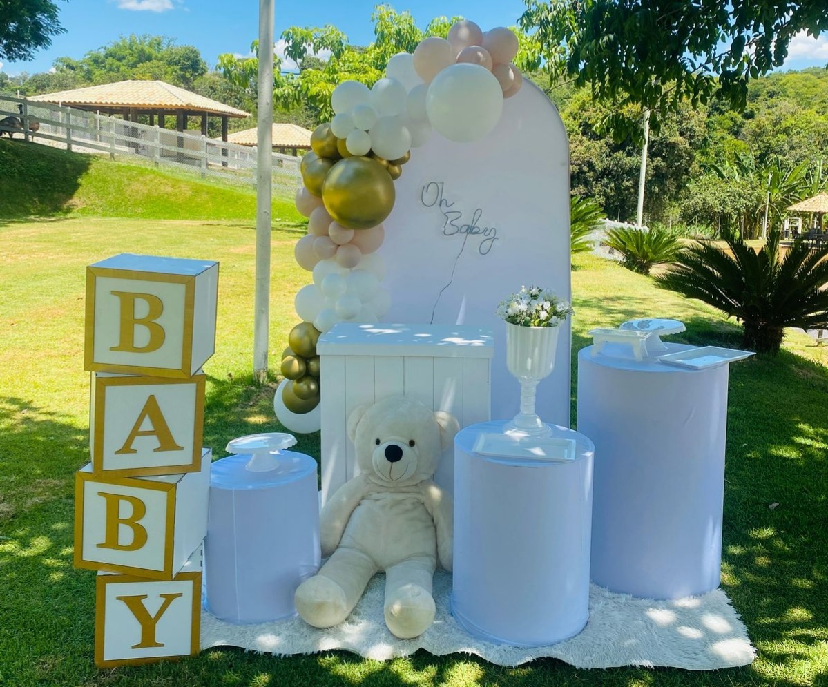 Kit Gg Chá Revelação Branco - labeladecor