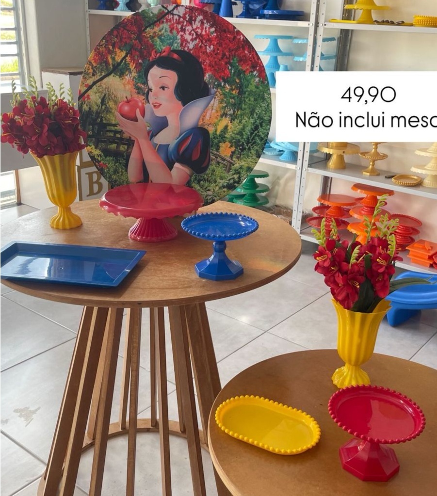 Kit Mesa Branca de Neve Sem Mesa - labeladecor