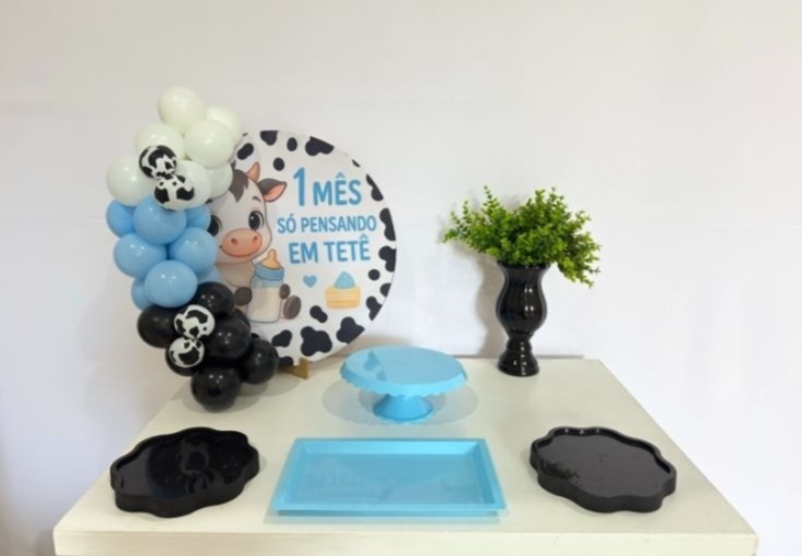 Kit Mesa Vaquinha Tete Com Mesa - labeladecor