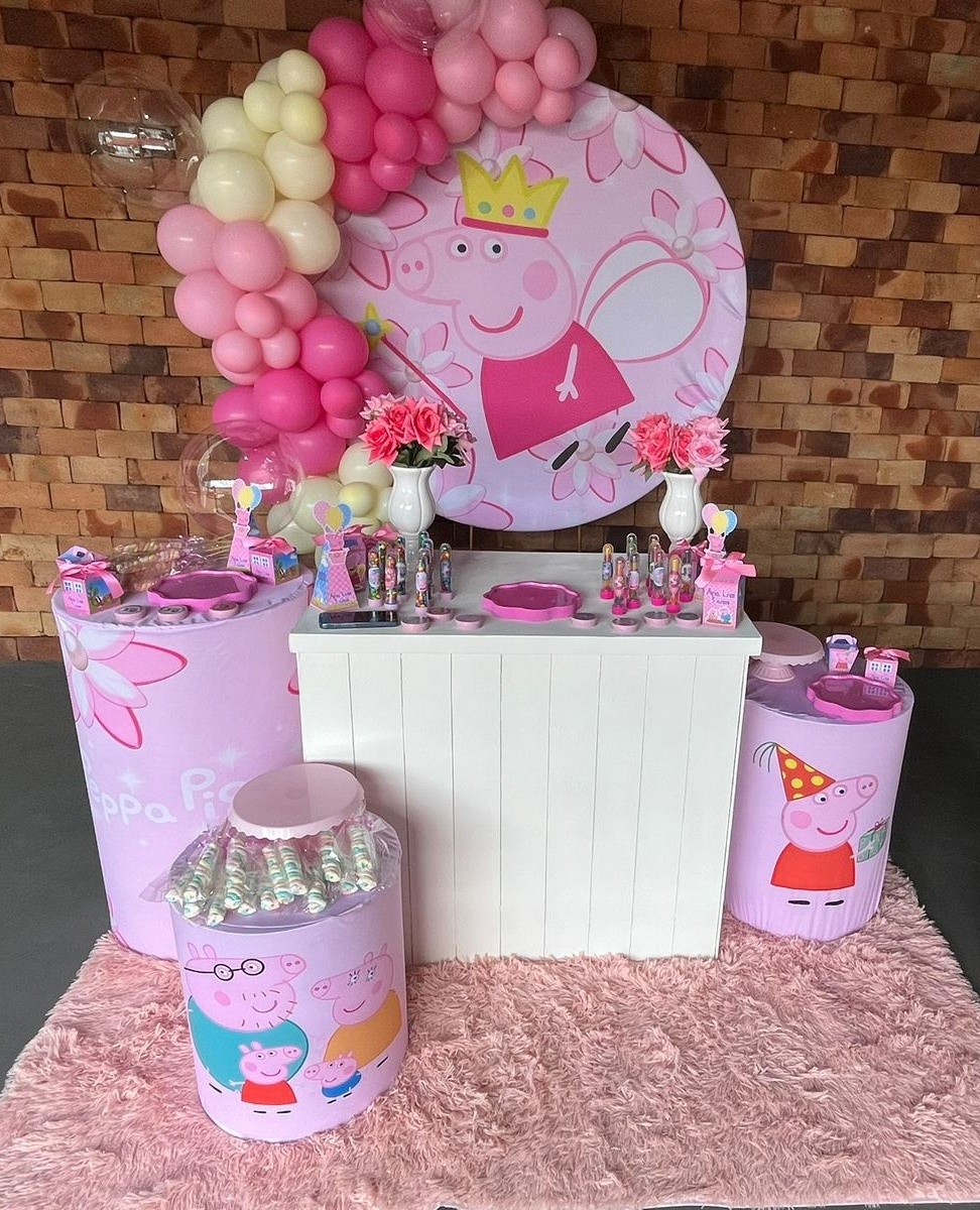 Kit M Peppa Pig Com Balão - labeladecor