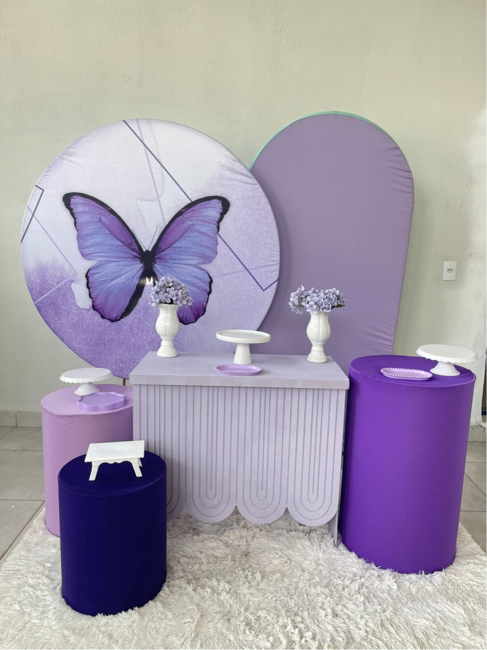 Kit G Borboleta Lilás Com Balão - labeladecor