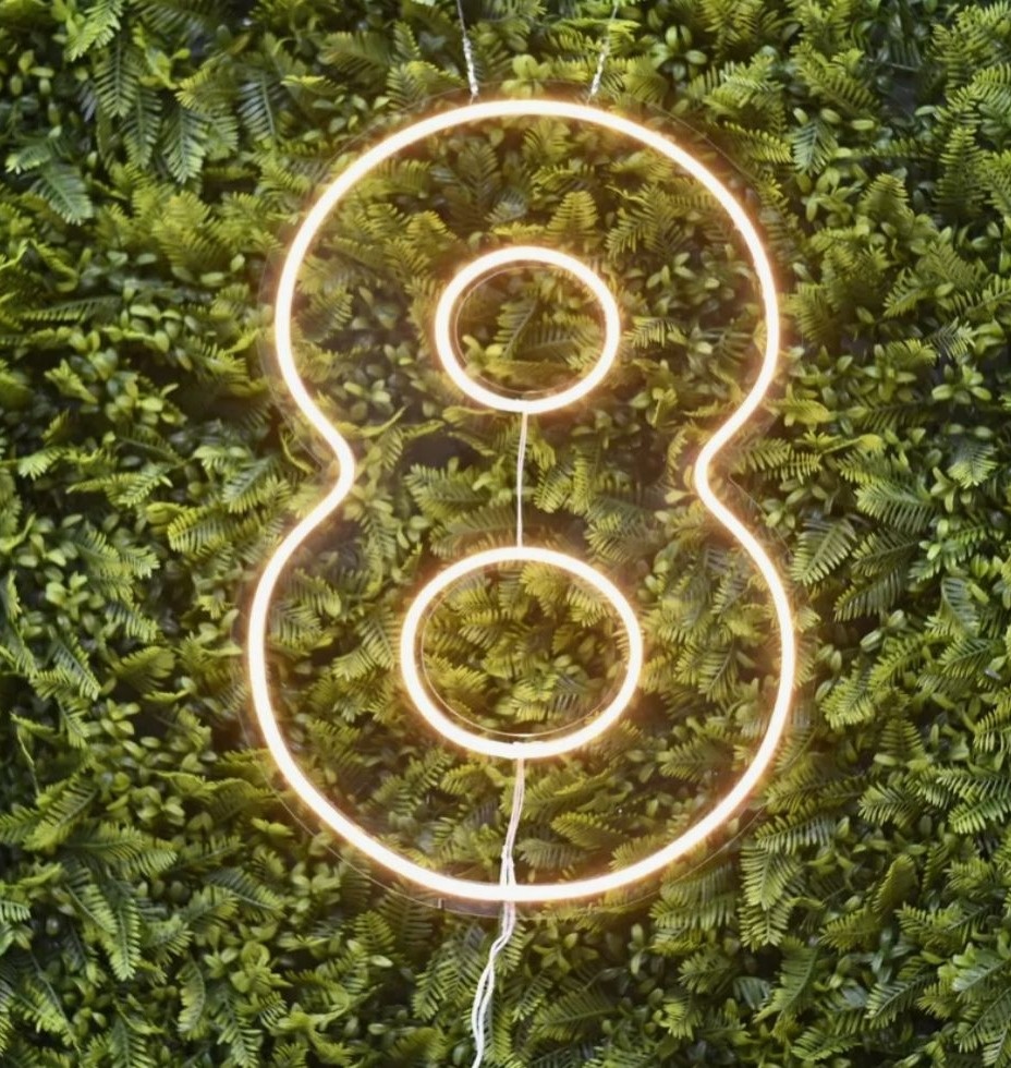 ✨ Led Número 8  - labeladecor
